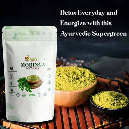 Hans Pharma Moringa Leaves Powder 100g – Natural Superfood for Energy, Immunity & Detox