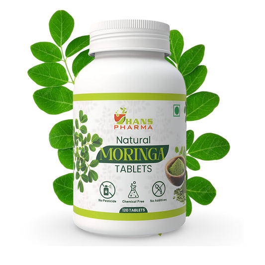 Hans Pharma Moringa Tablets – Natural Superfood for Energy, Immunity & Detox | 500mg | 120 Tablets