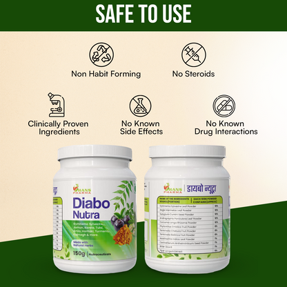 Hans Pharma Diabo Nutra Powder | Natural Diabetes Care Supplement | Supports Blood Sugar Balance | 100% Herbal | 150g